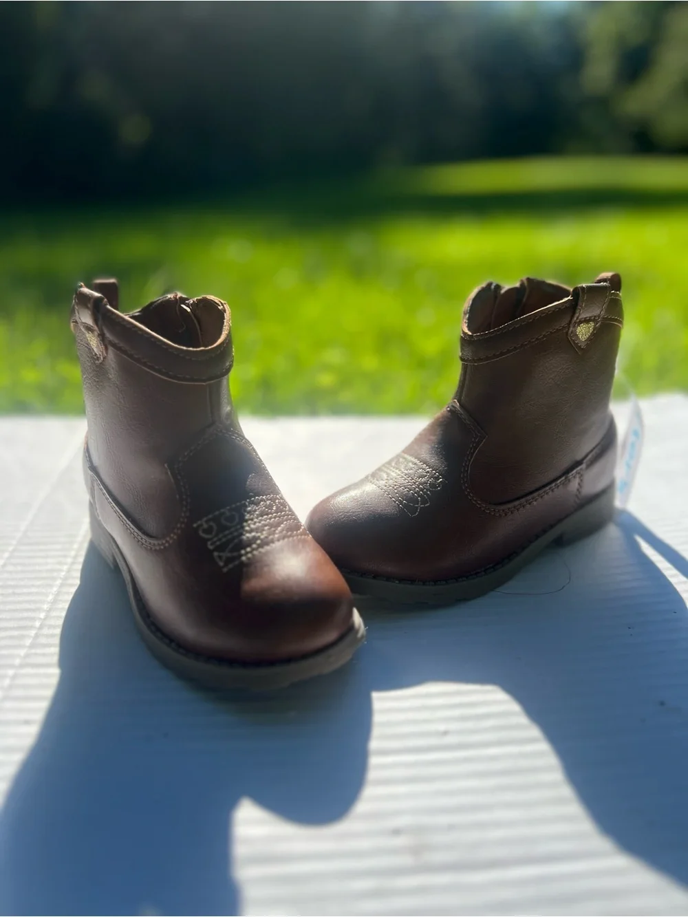 Carter's Brown Leather-Look Cowgirl Toddler Boots - Size 10 - NWT